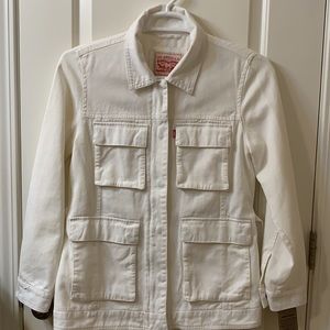 Levi’s Women Cotton Belted Jacket, S White